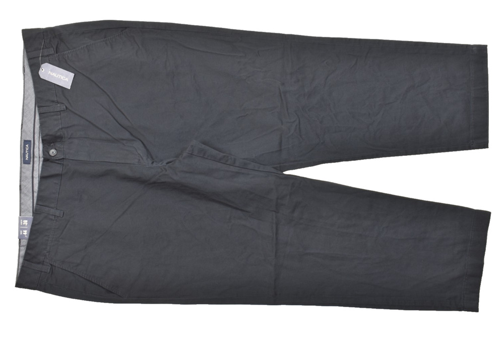 Nautica Men's True Navy Anchor Chino Pants Straight Size 44W 30L Cotton NEW